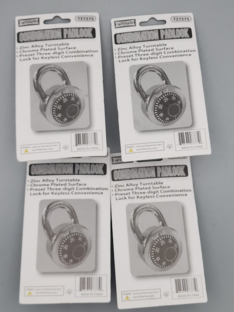 5 X Safeguard TZ7375 Combination Padlock 2" Chrome