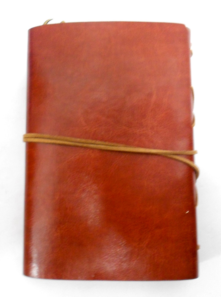 leather Om Aum journal handmade diary notebook leather strap closure with charm