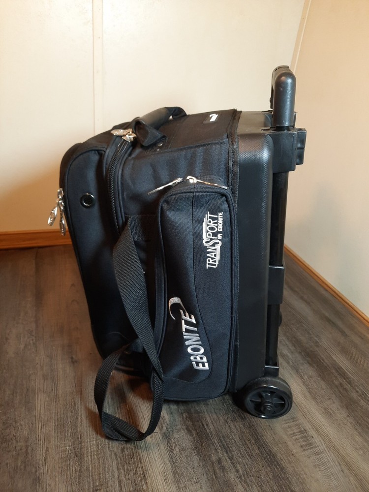 Ebonite Transport 2 Ball Roller Bowling Bag Black