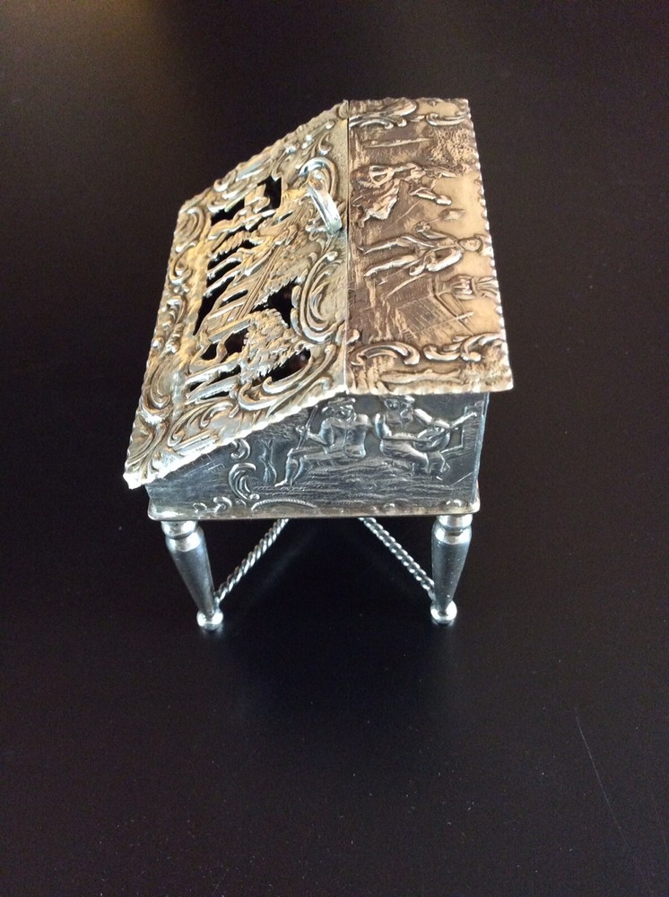 Antique Miniature Dutch Silver Desk
