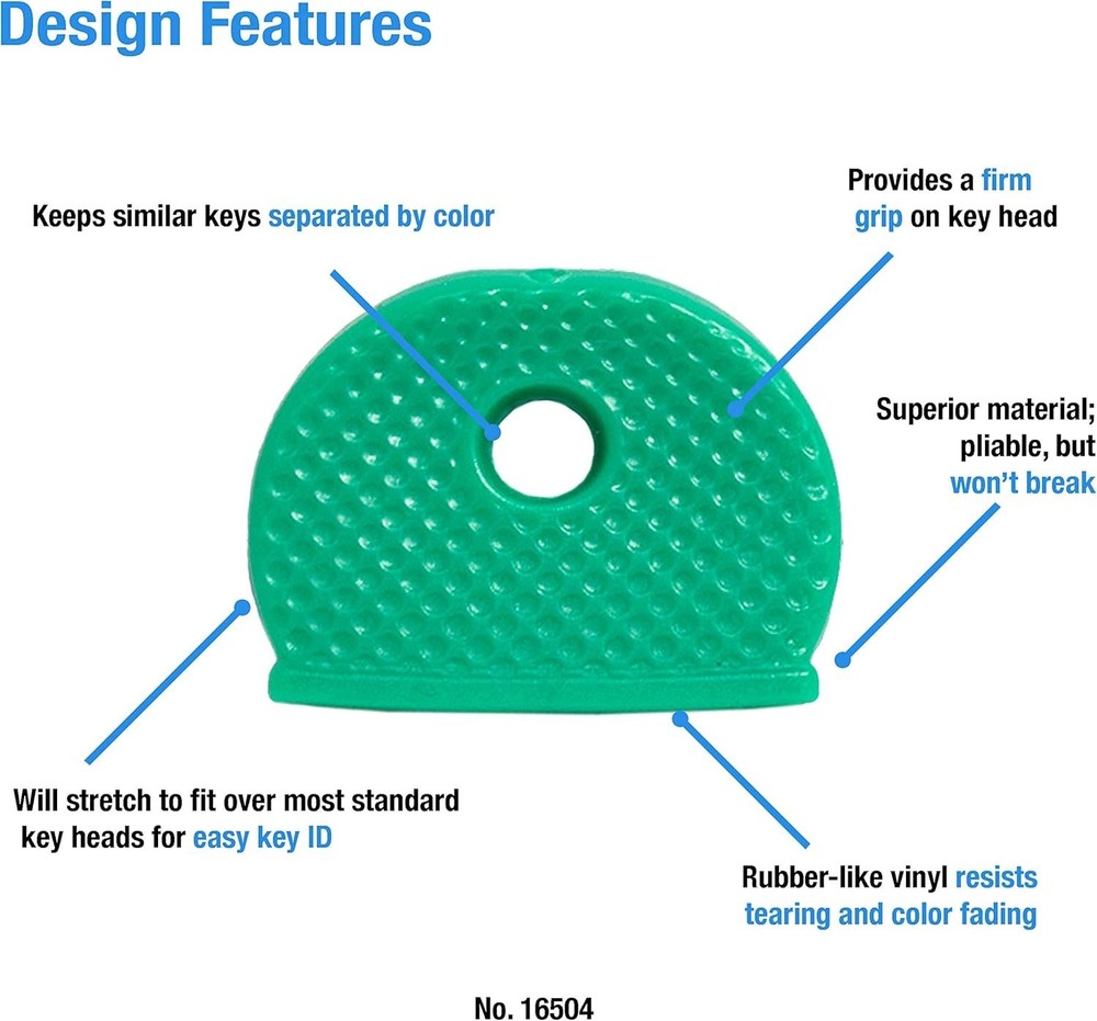 Durable and Lightweight Key Caps - 4 Assorted Colors for Easy Identification