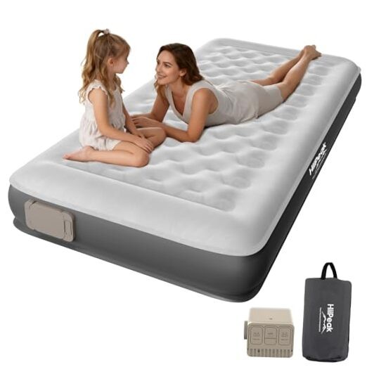 Air Mattress Bed with Removable Multi-Function Air Pump, Self Inflatable Twin