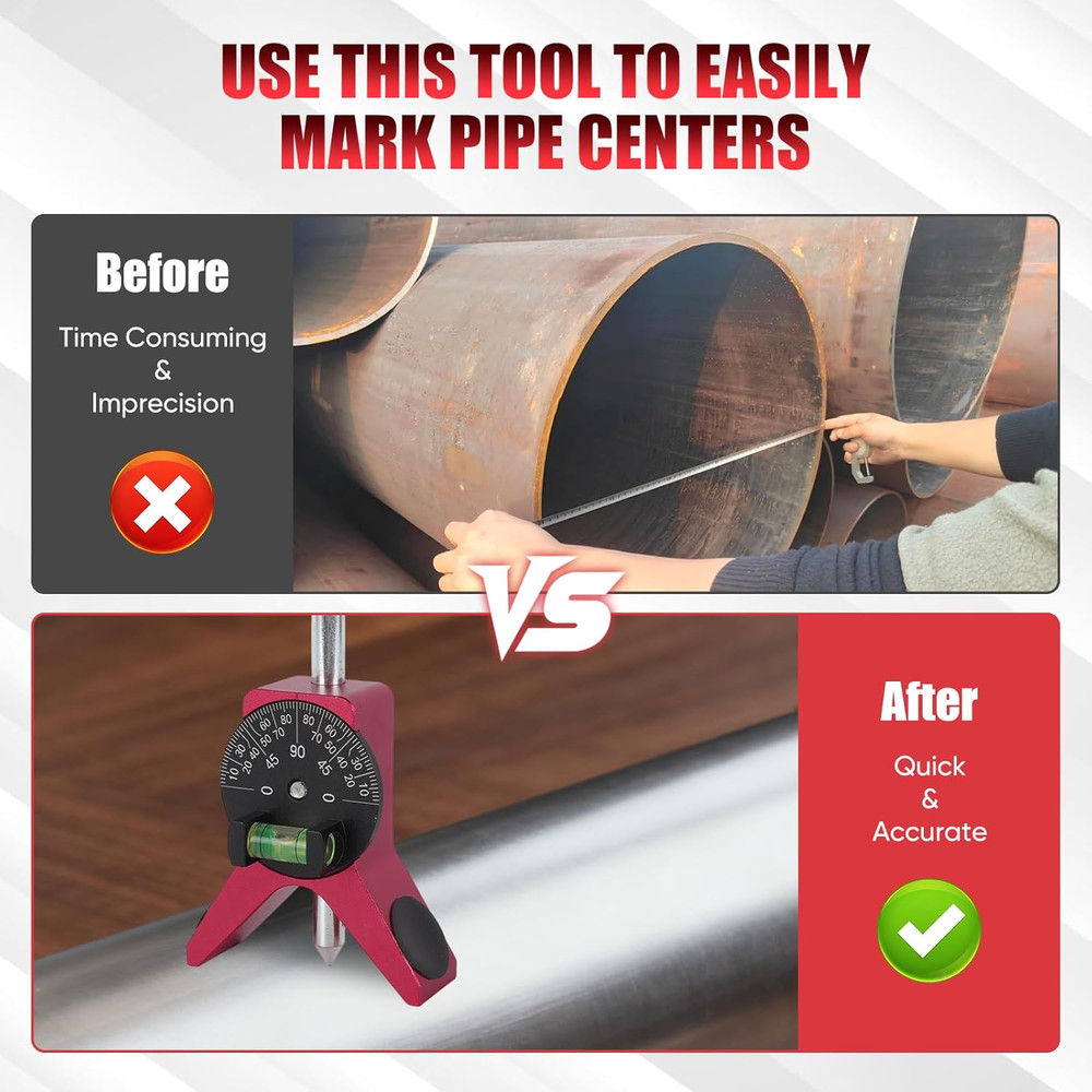Pipe Center Finder, Pipefitter Tools W/Centering Head, Pipe Fitting Tools Center
