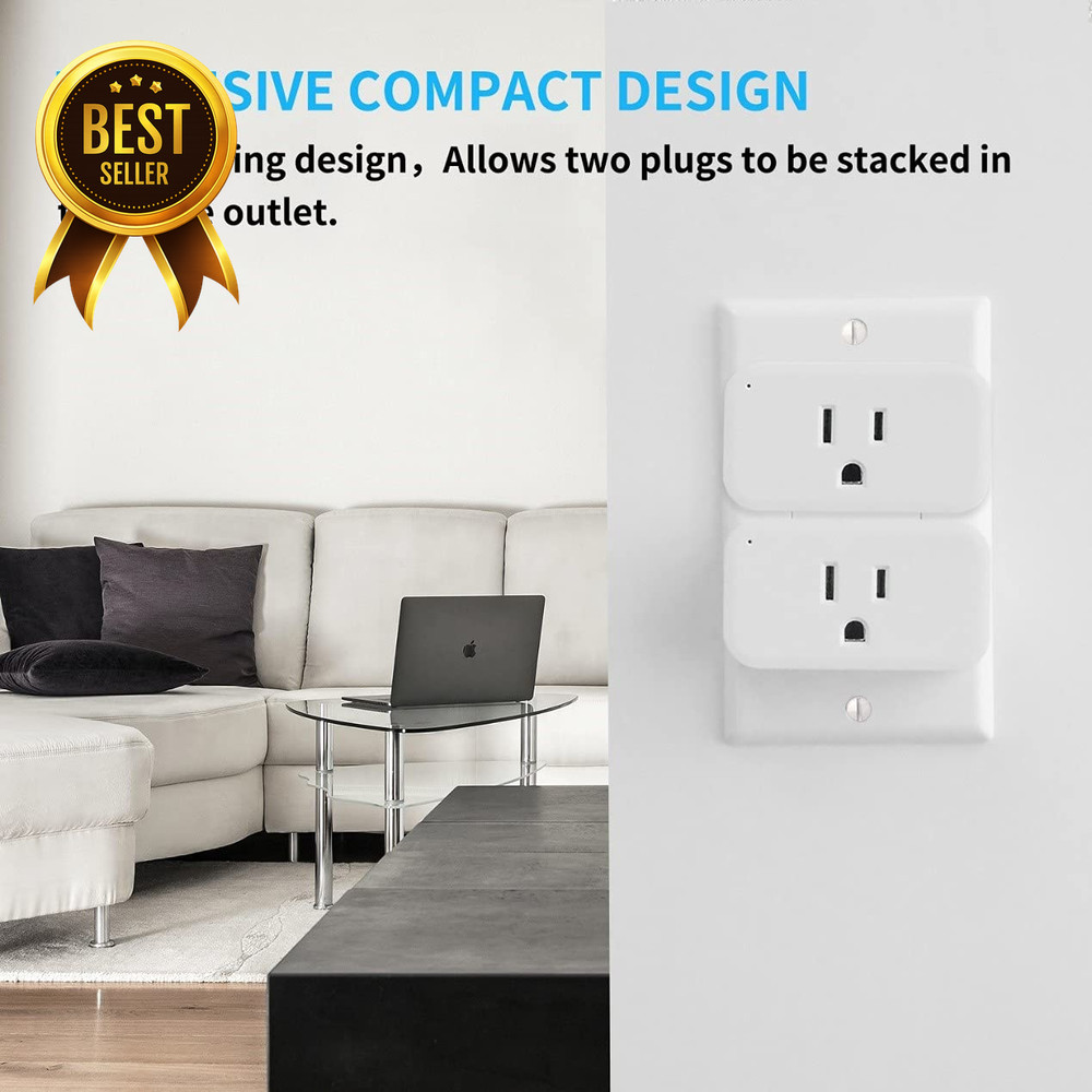 4-Pack Smart Plug 15A Zigbee Outlet Timer Function ETL Certified No Power Meter