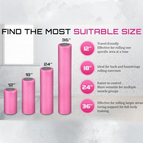 High-Density EPP Round Back Roller Pink/Grey Single - Two-Layer Foam Roller