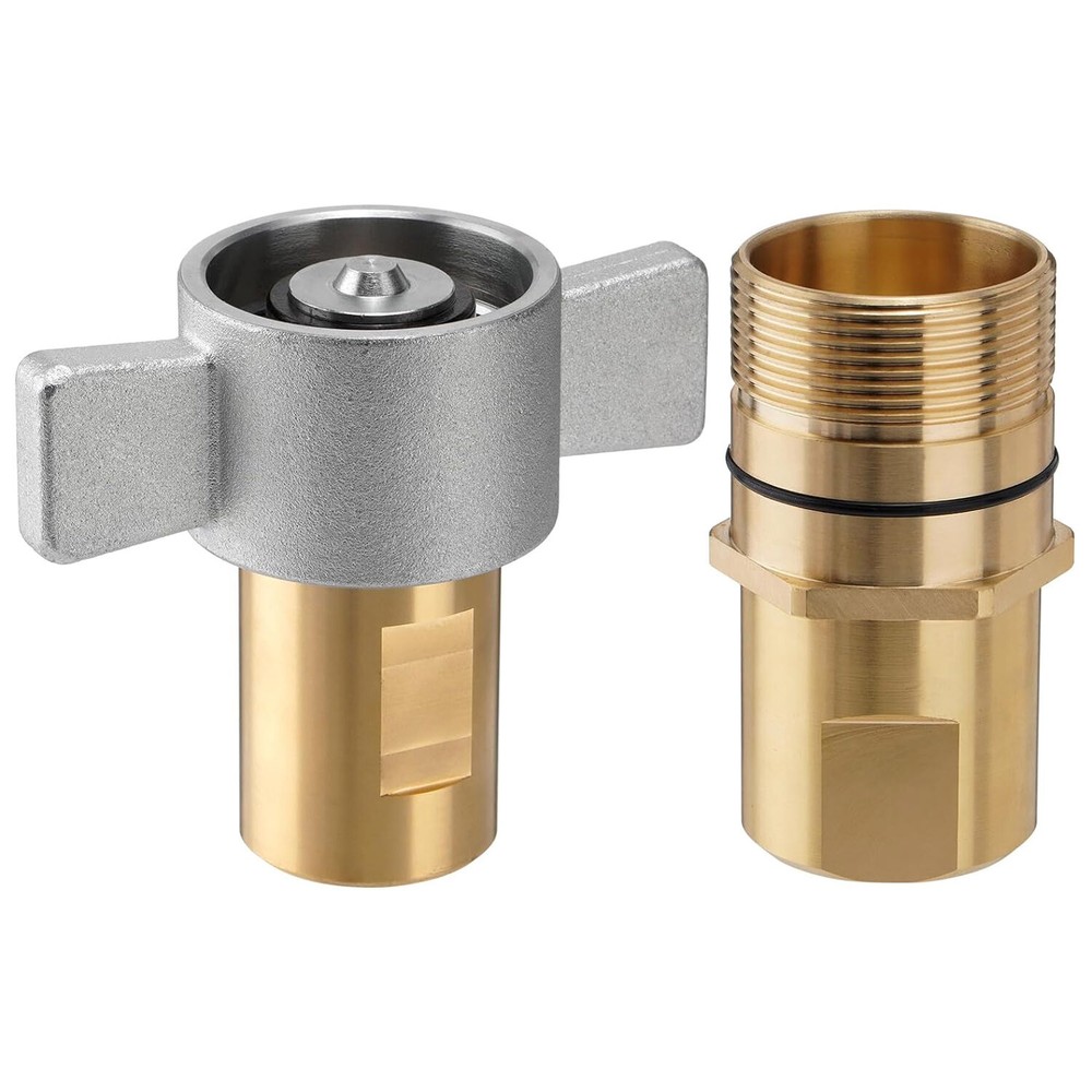 1" NPT Wet-Line Wing Nut Hydraulic Quick Disconnect Coupler / Coupling Set