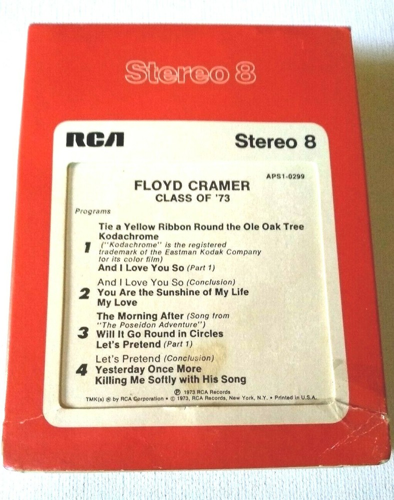 Floyd Cramer Class Of 73 8 Track RCA
