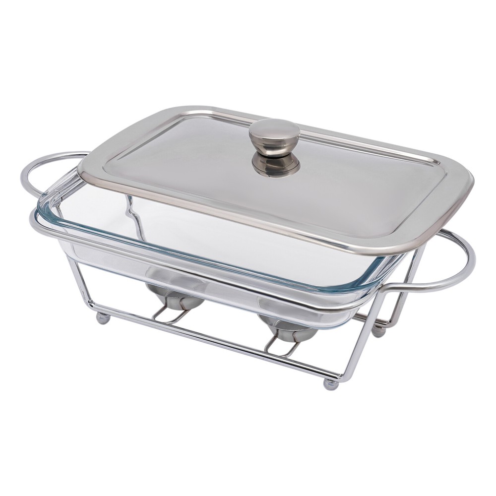 Countertop Chafing Dish Buffet Set Warming Tray Buffet Server Tempered Glass 2L