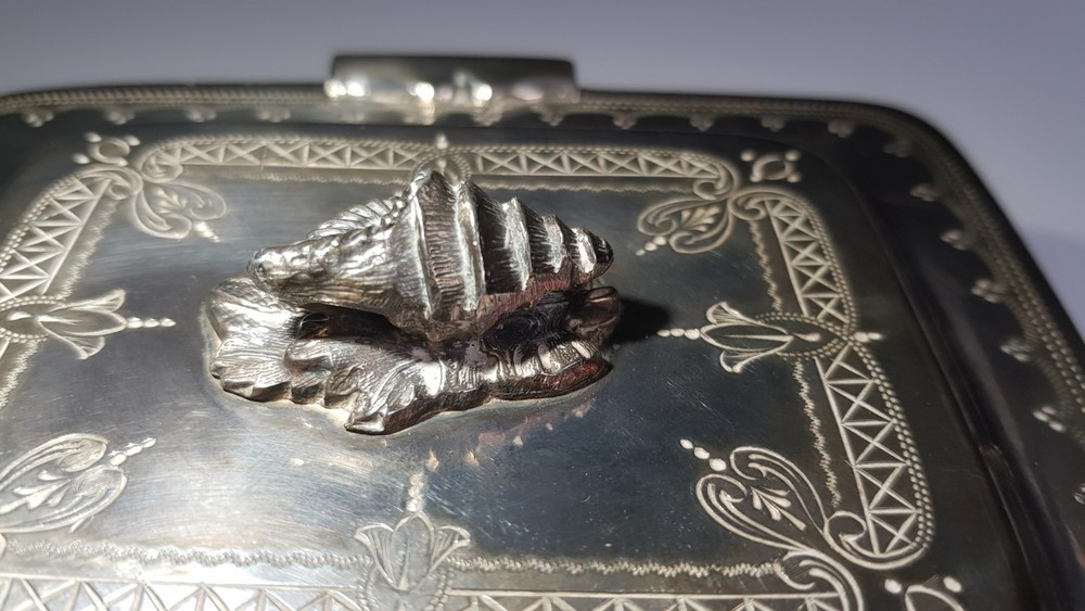 silver plate sardine box c1880-1910