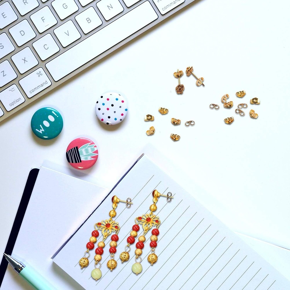 30x Gold Plated Earring Backs - Perfect Replacement for Lost Earring Posts