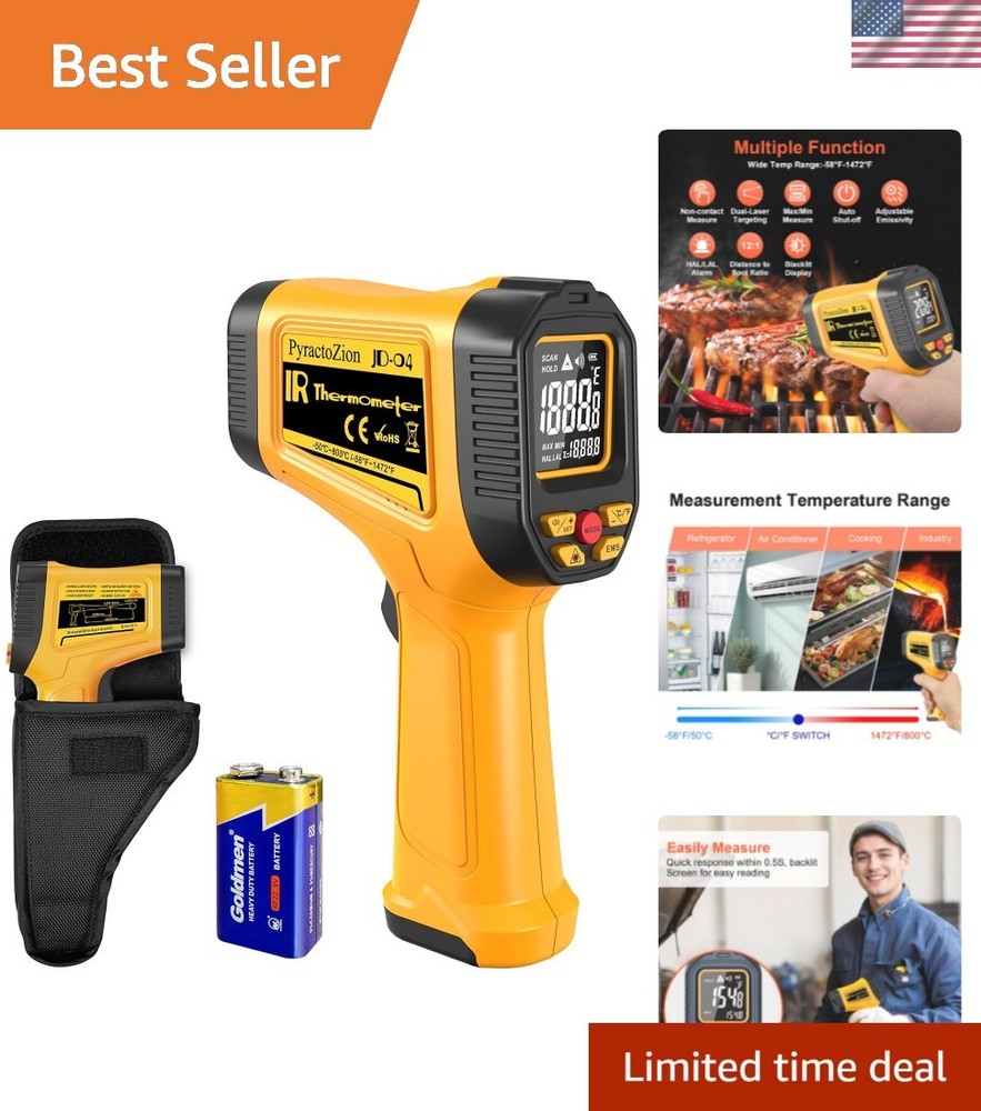 Accurate Laser Temperature Gun with Max/Min Tracking & Energy Saving Display