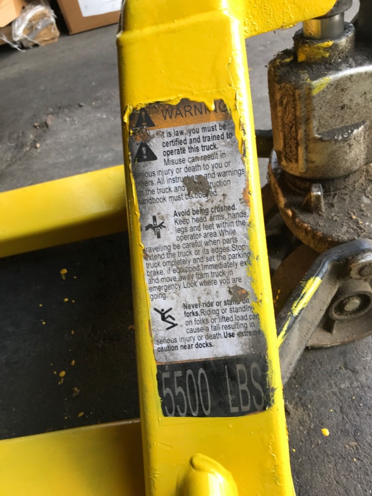 manual yellow hand pallet jack