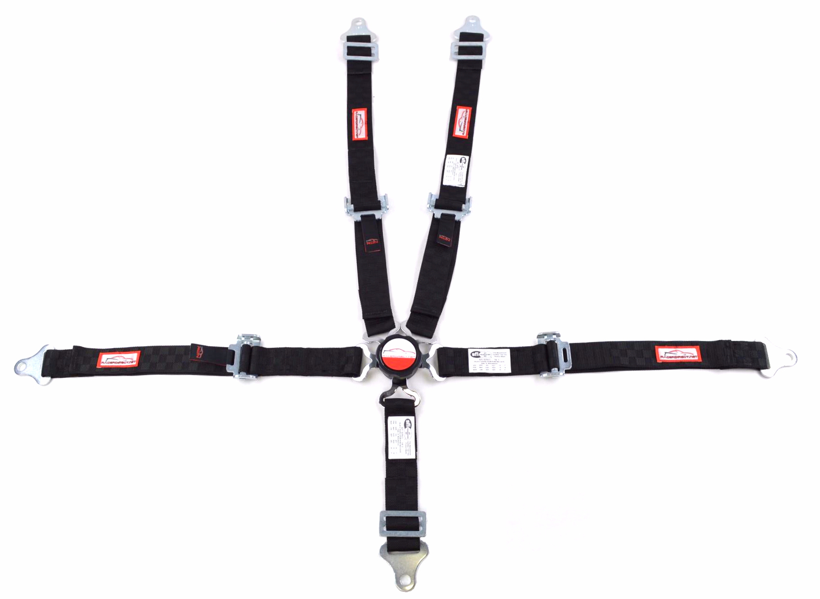 QUARTER MIDGET HARNESS 2" SFI 16.1 PULL DOWN BELT CAM LOCK BLACK CHECKERBOARD