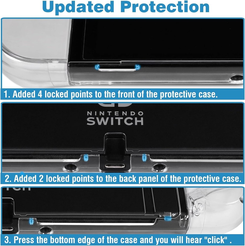 Clear Case for Switch OLED, Comfort Grip Shell