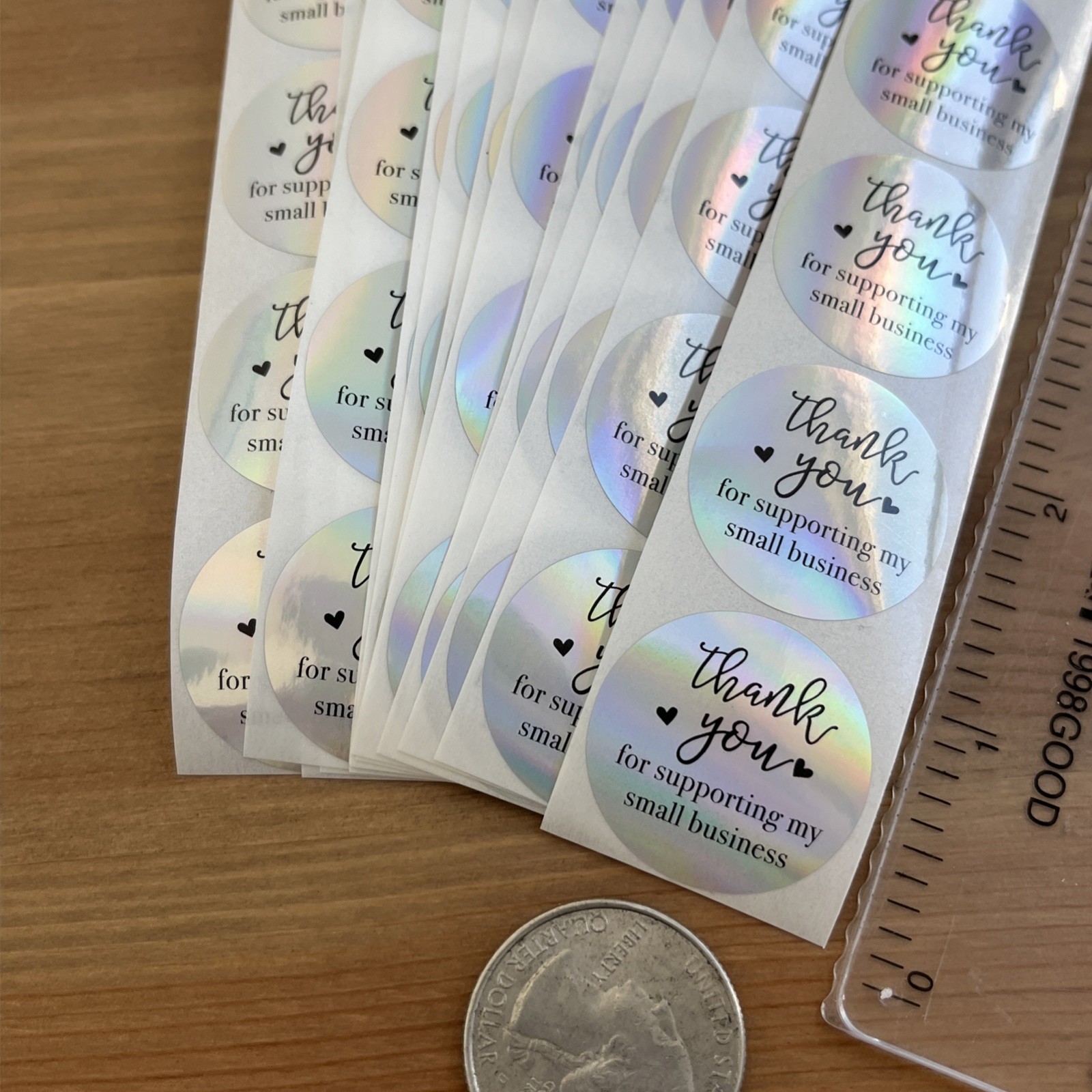 100pcs Cute Thank You Stickers 1 inch Small Business Decorate Envelopes Sealing