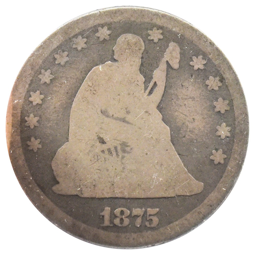 1875 Seated Liberty Quarter (AG)