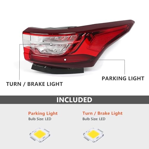 LED Outer Tail Light Assembly Compatible with Chevy Right/Passenger OUTER