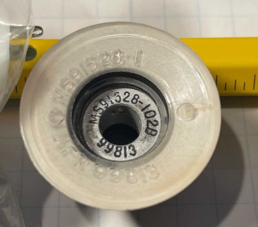 2 Mil-Spec Jan Hardware Co MS91528-102B Black Shirted Knobs w/ Pointer