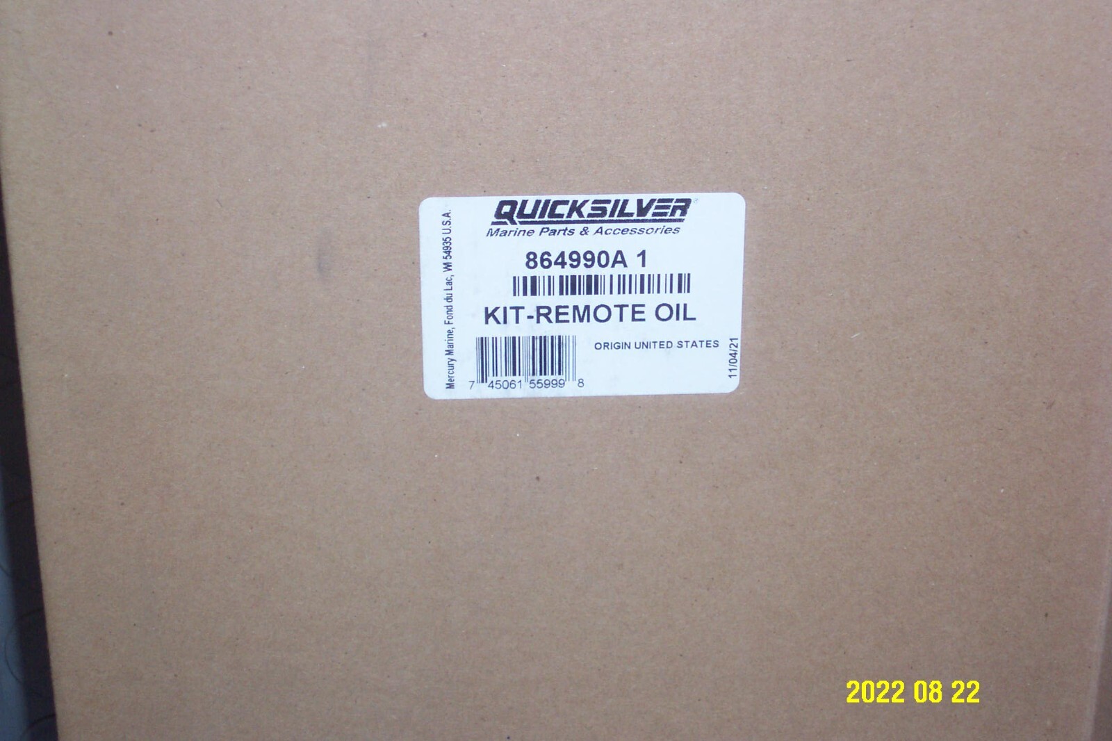 Mercury MerCruiser Quicksilver Small Block Remote Oil Filter Kit OEM PN 864990A1