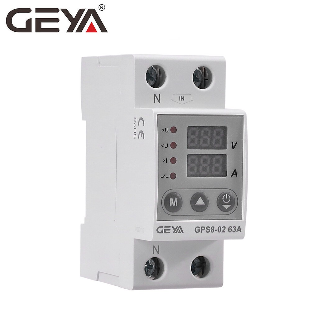 GEYA Over Current Protector Over&Under voltage Protective Device 2Pole 40A 63A