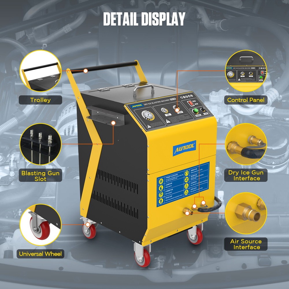 AUTOOL Dry Ice Cleaning Machine Auto Industrial Dry Ice Blaster Blasting Machine