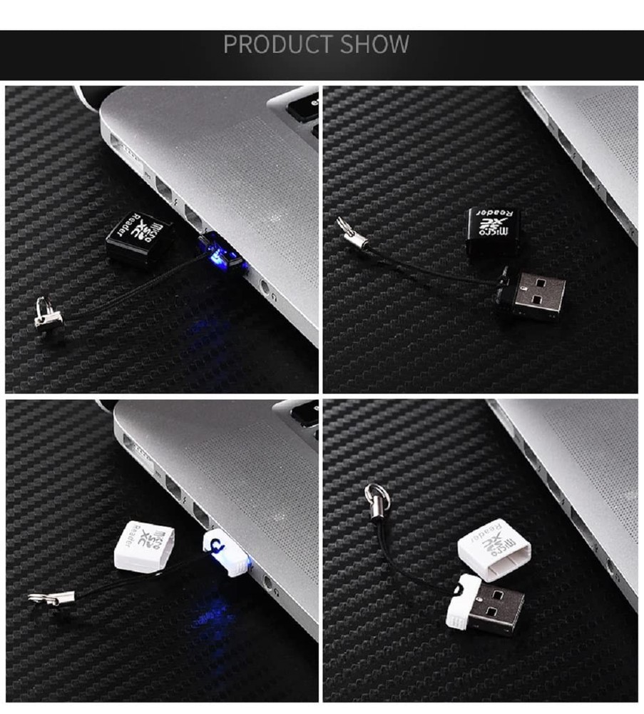 Cotchear MINI Super Speed Micro SD/SDXC TF USB 2.0 Card Reader Adapter Black