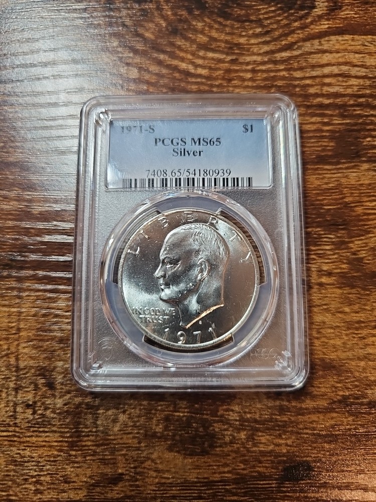 1971-S $1 PCGS MS65 MS 65 Eisenhower "Ike" Silver Dollar 40%