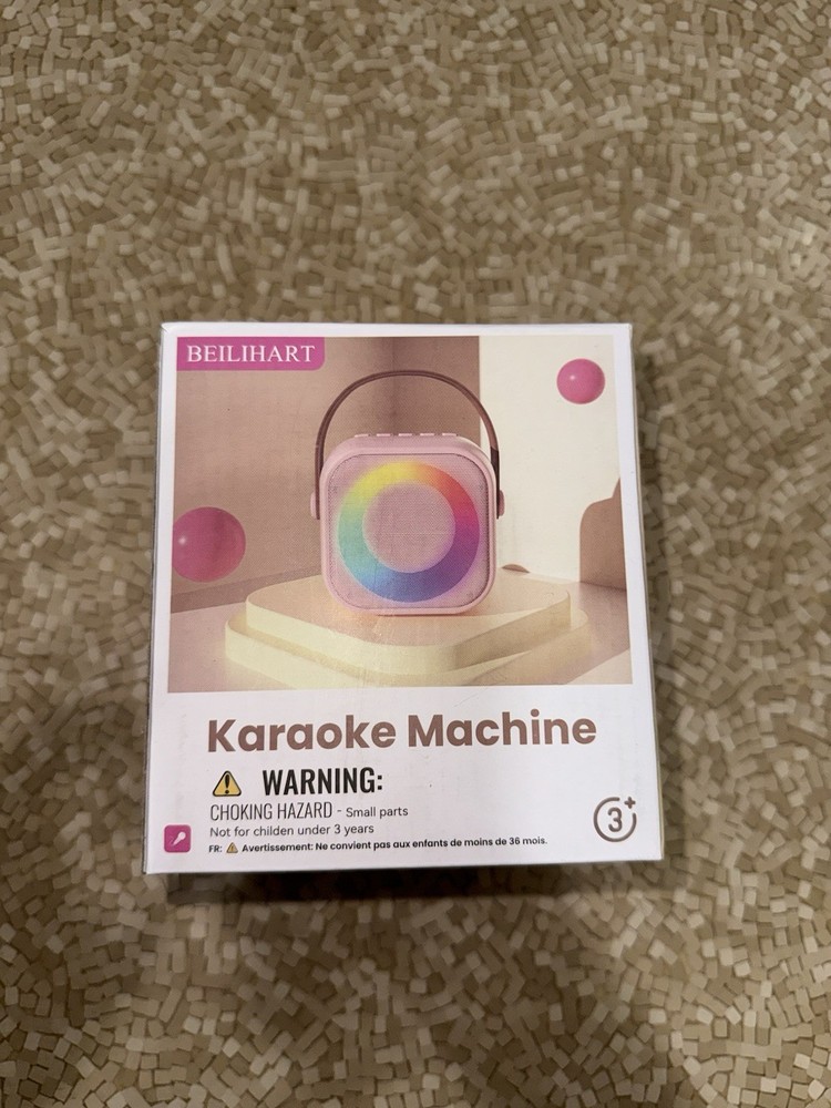 Beilihart Pink Portable Bluetooth Speaker Mini Karaoke Machine