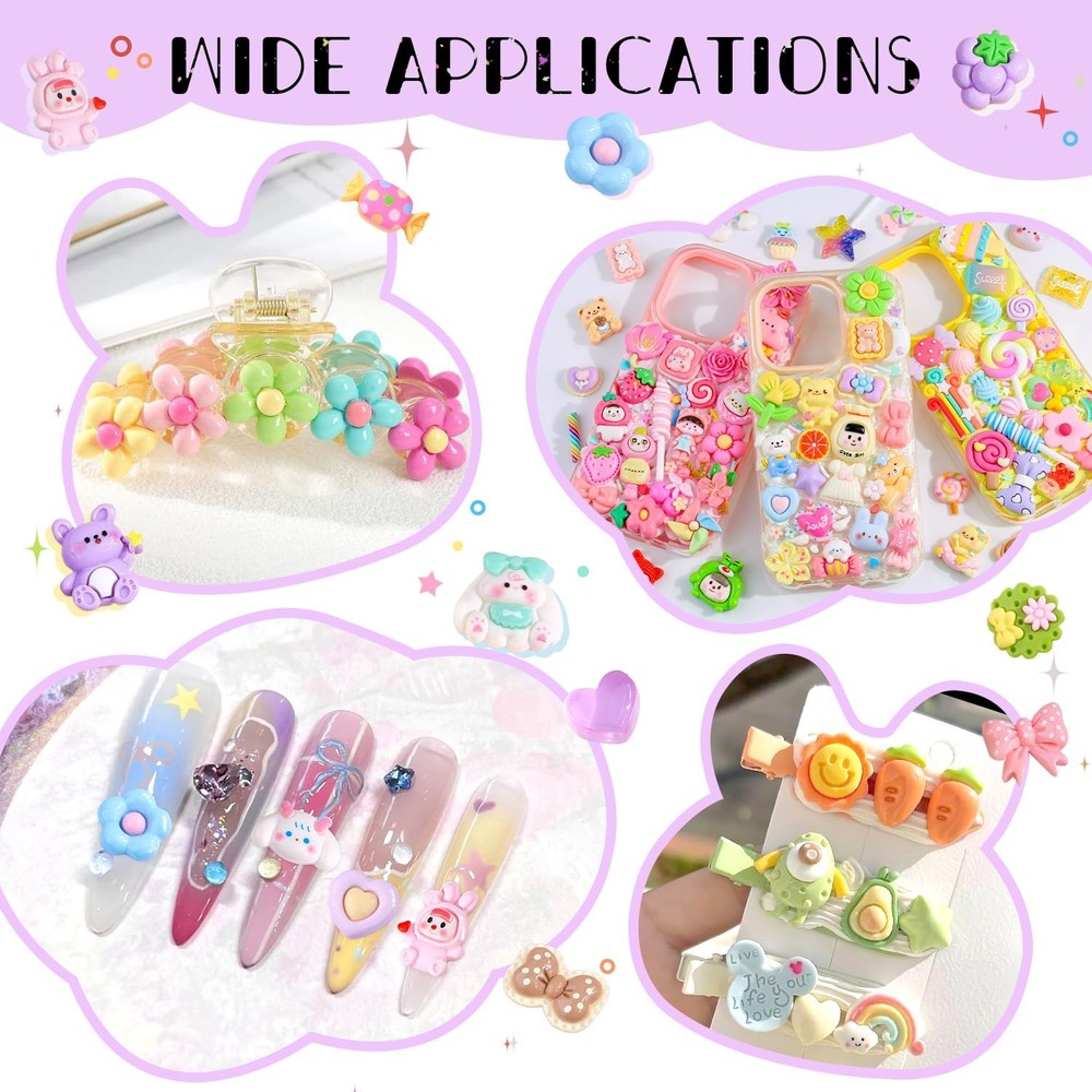 Fake Candy Charms Cute Flatback Resin for Slime, Random Small,