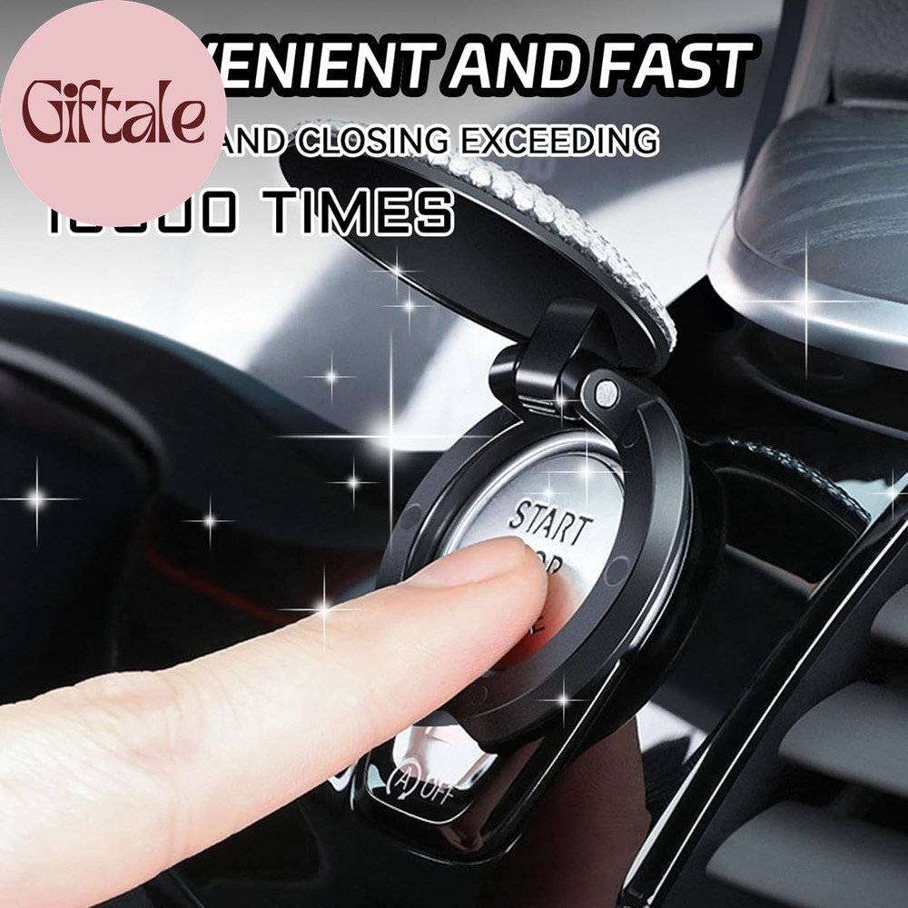 Push Start Button Cover, Luxury Bling Rhinestone Anti-Scratch Protective Ring Ca