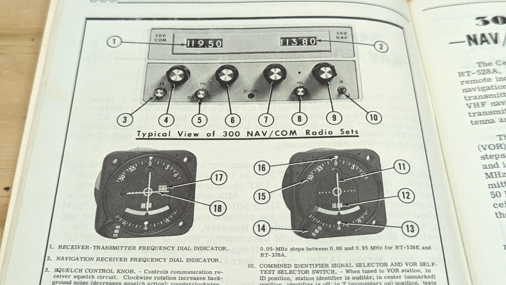 Vintage Cessna 300 series electronics, Comms and Navigation manual