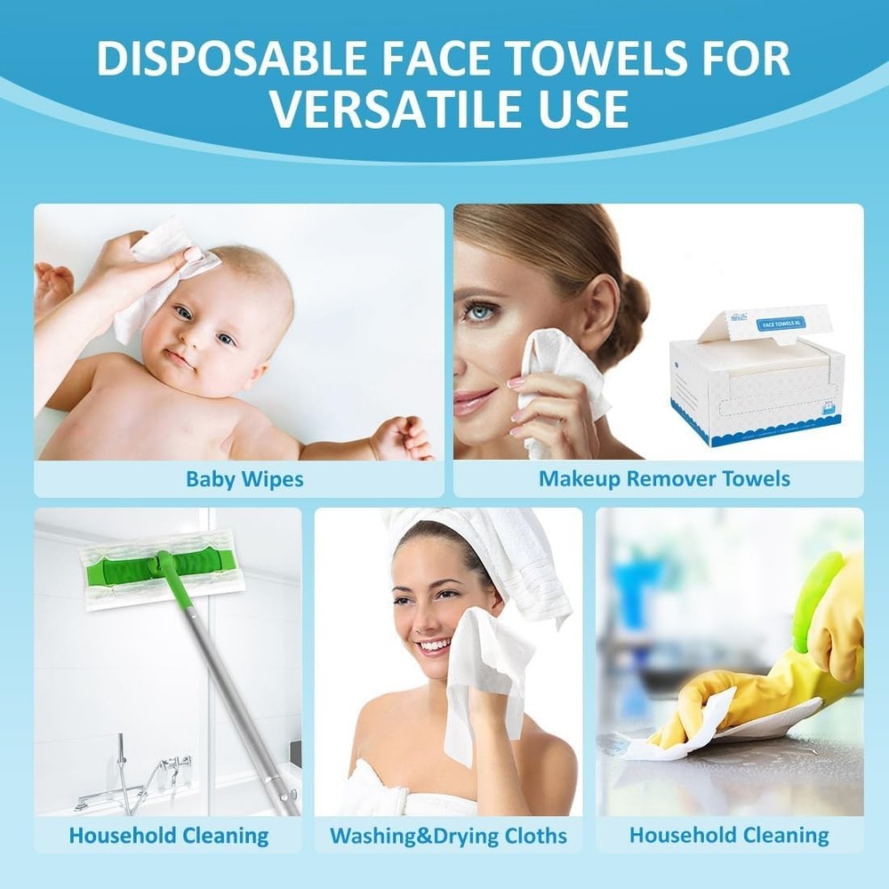 Face Towels, Disposable Makeup Remover Wipes, Super Soft