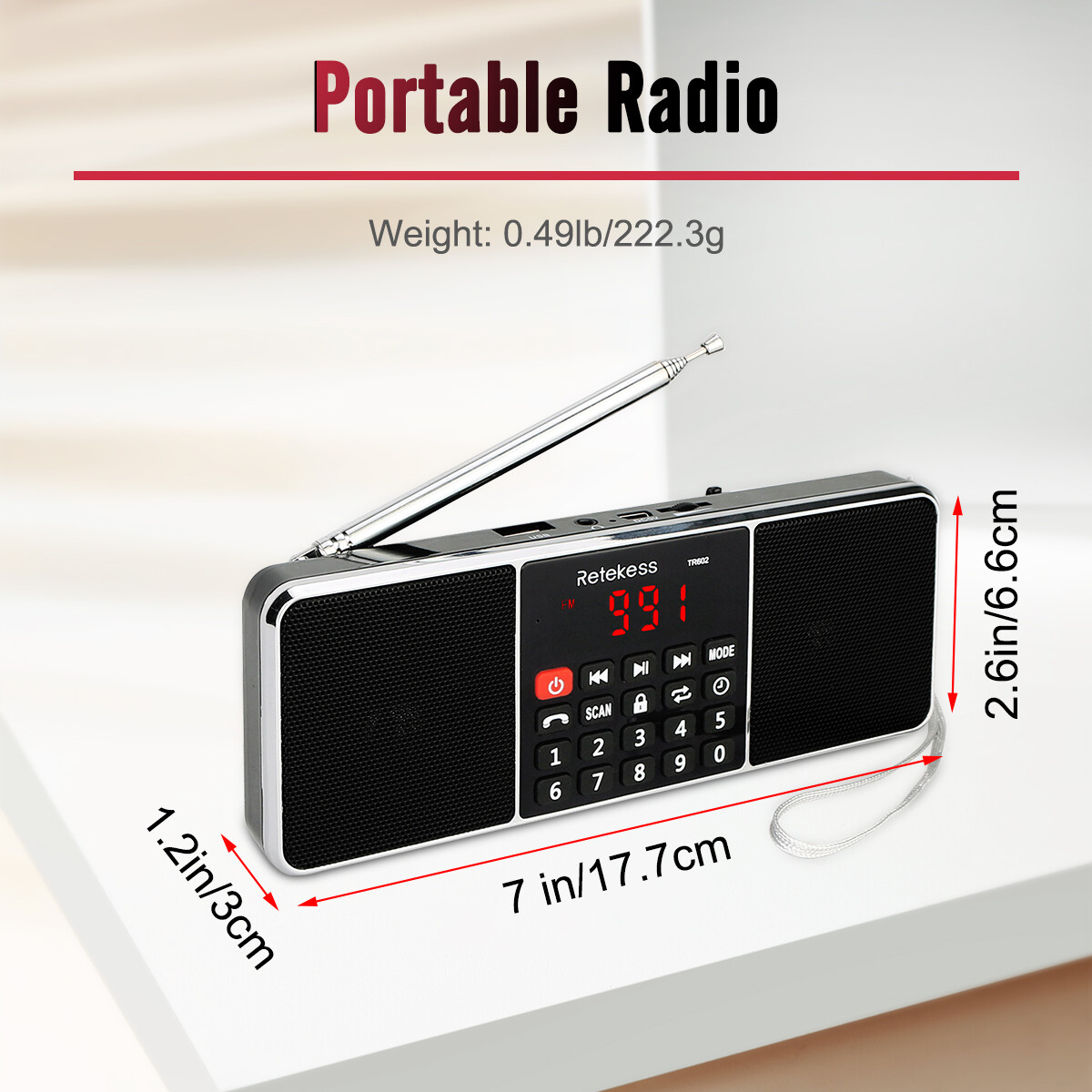TR602 Portable FM/AM Radio Bluetooth Speaker MP3 Player Digital Rechargeable US