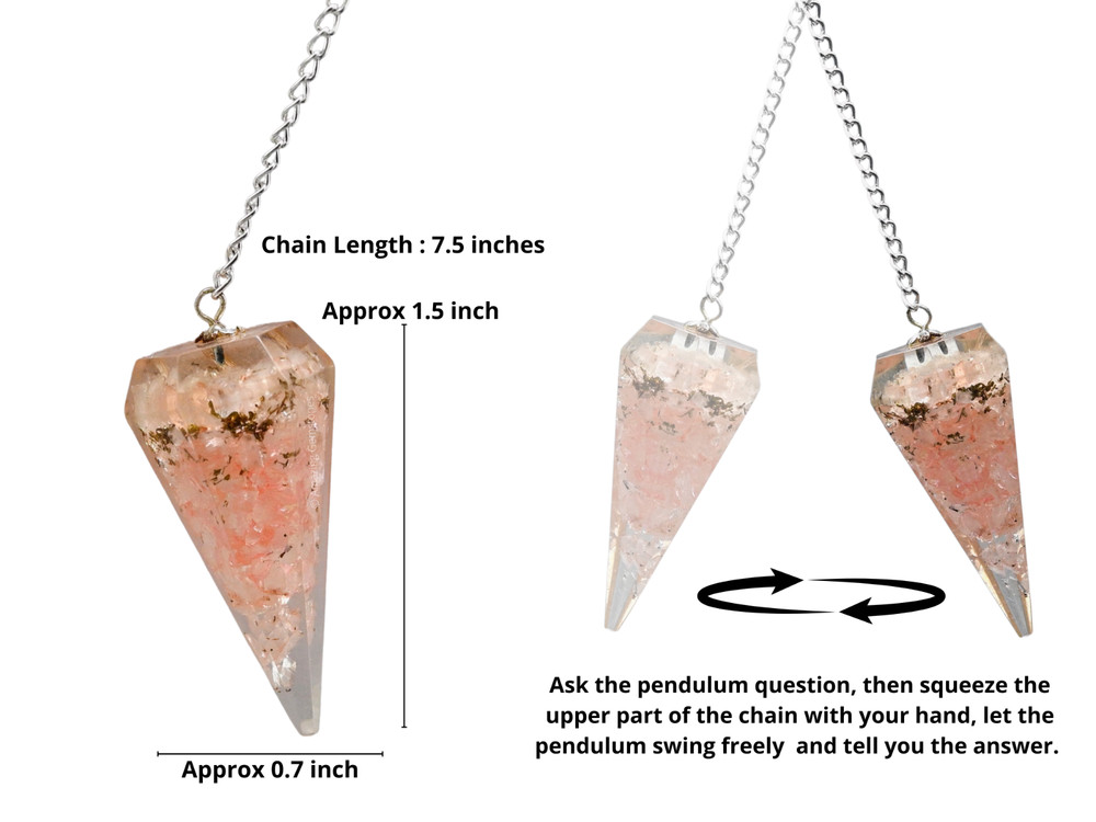 Rose Quartz Orgone Crystal Pendulum