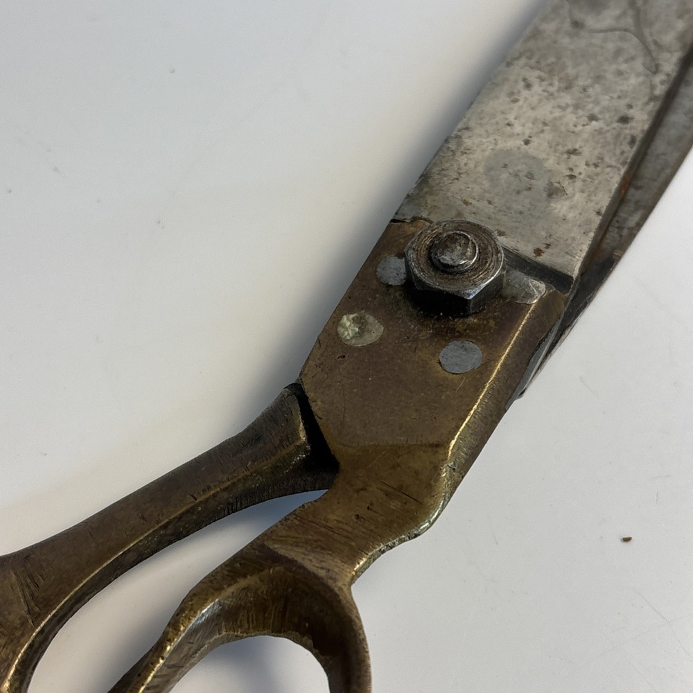 Vintage Brass Tailor Shears Engraved Jason Sargent