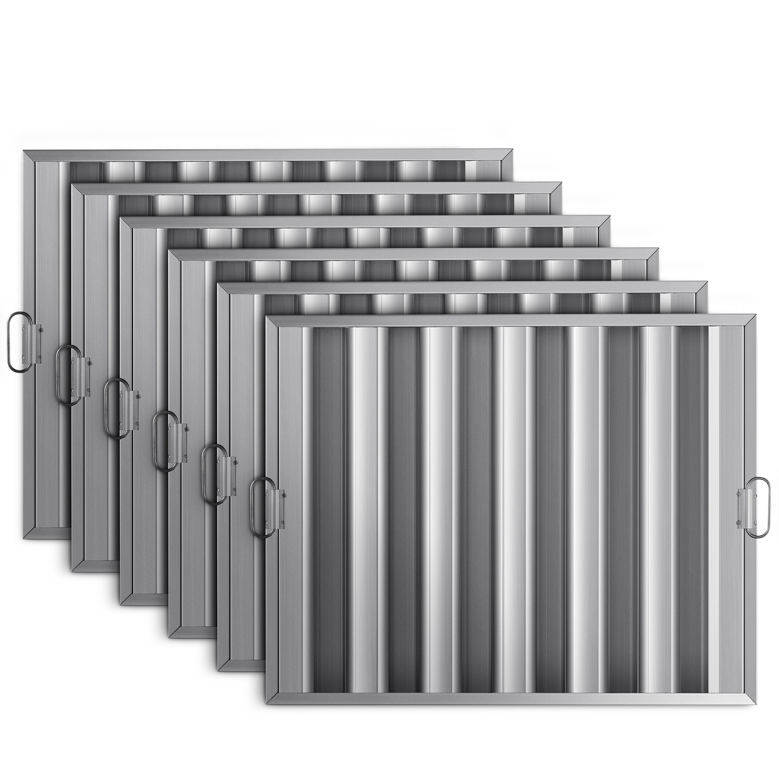 WILPREP 6 Packs 20"x25" Commercial Exhaust Hood Grease Filters 6-Grooves Baffles