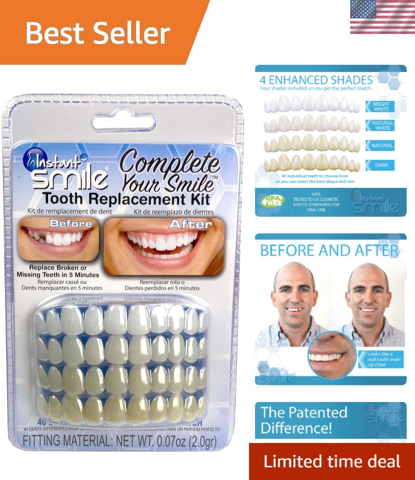 Natural Look Temporary Tooth Replacement Kit - Fit and Style for Missing Teeth