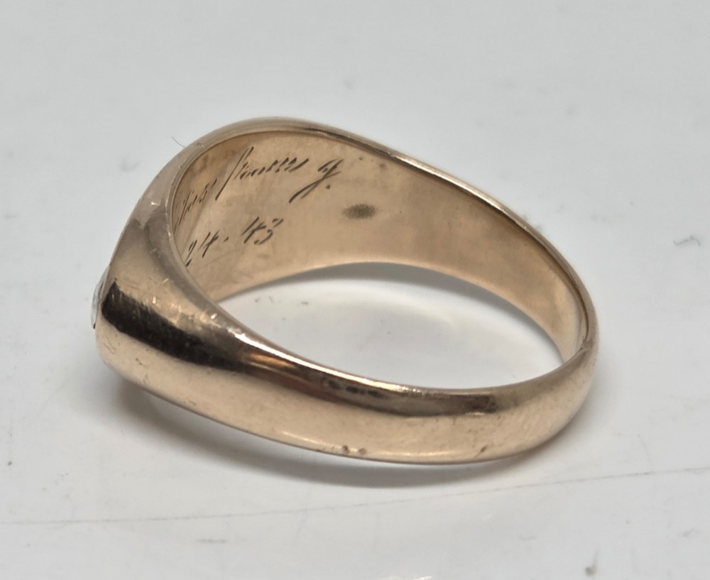 1943 US Navy Flyer 14k and Sterling Ring 8.7g size 9.75