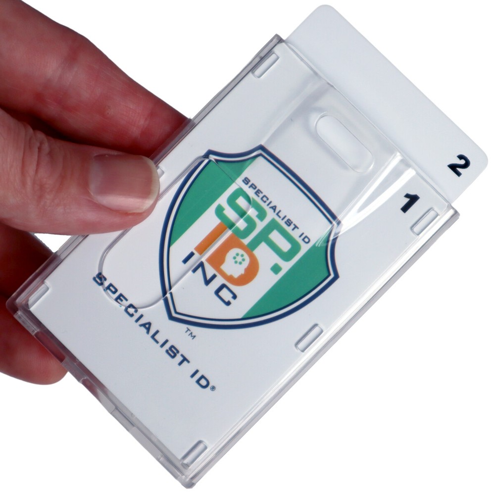 Clear Vertical Multiple Badge Holder - Top Loading Two Cards - by Specialist ID