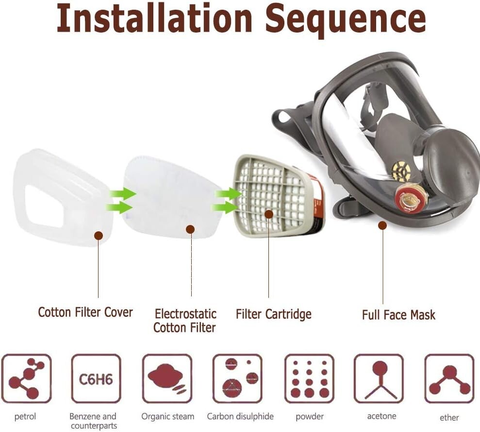 Full Face Respirator P6000 - Comfortable & Reusable for Safe DIY Projects