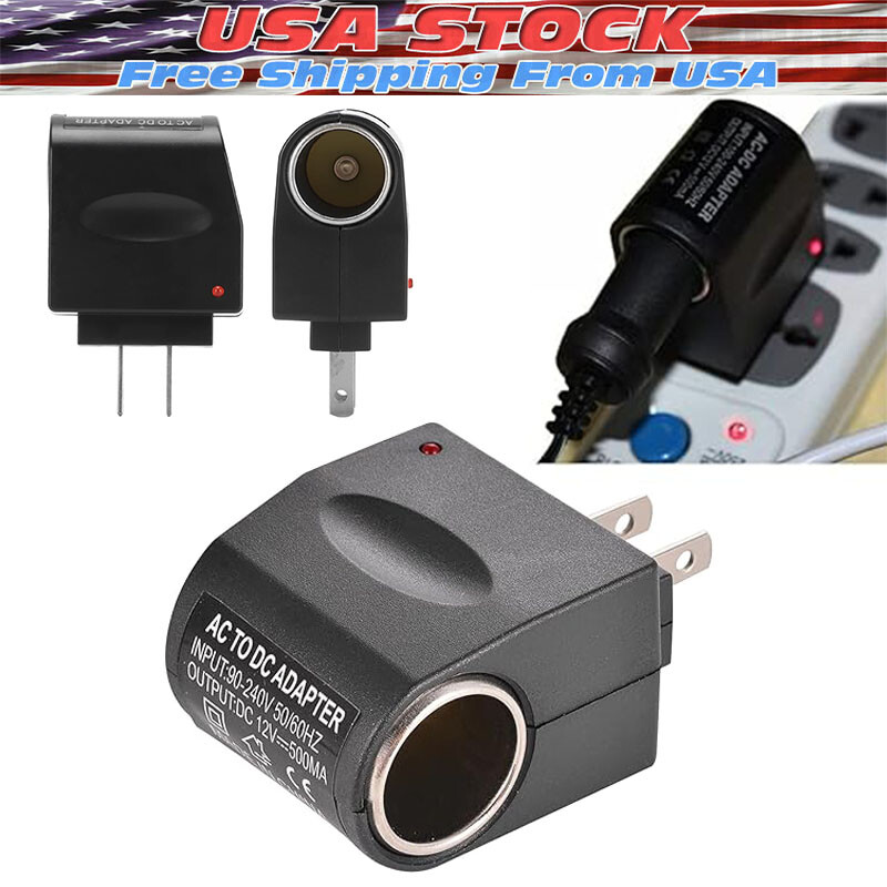 New 110V - 240V AC Plug To 12V DC Car Cigarette Lighter Converter Socket Adapter
