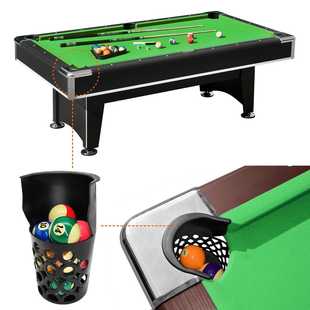 Pool Table Pockets Replacement Pockets for Billiard Table Set of 6 Large Capa...