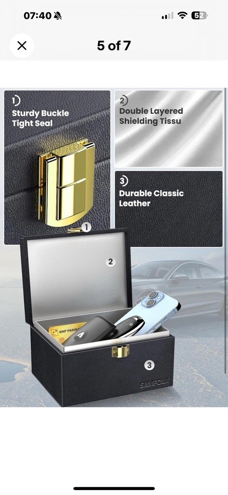 Samfolk Faraday Box and Pouch 2 Pack, Keyless Entry Car Key Safe Protector
