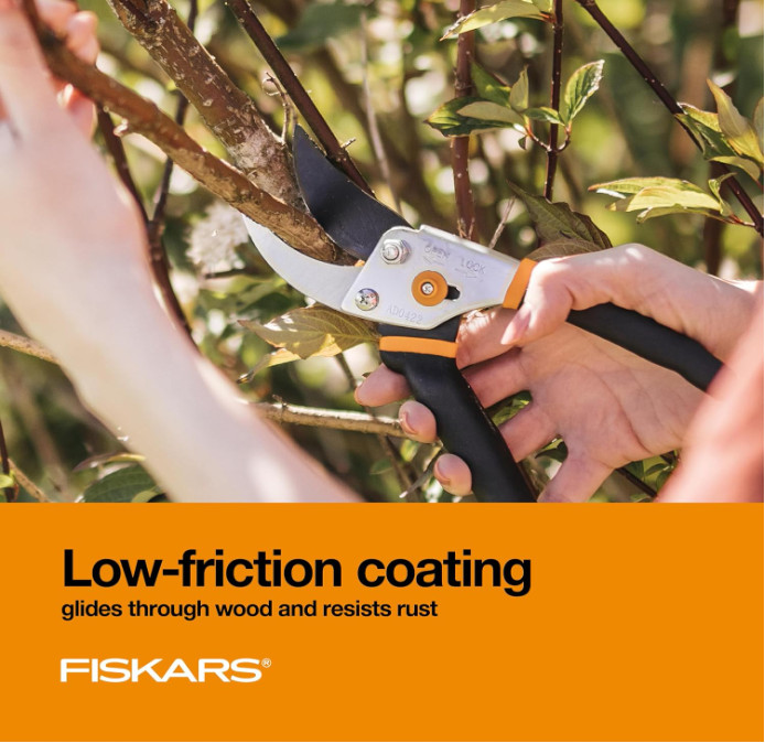Fiskars Bypass Pruning Shears – 5/8" Cut, Sharp Rust-Resistant Steel Blade