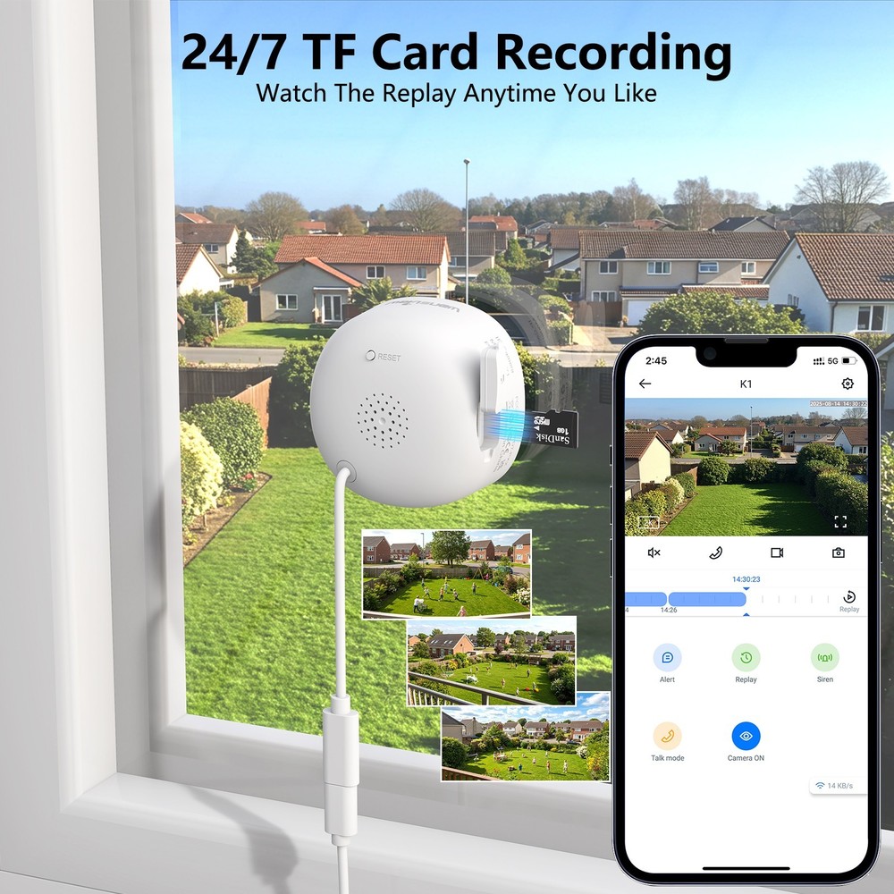 Wansview 3MP Window Camera Security Camera WIFI Color Night Vision Ai Detection