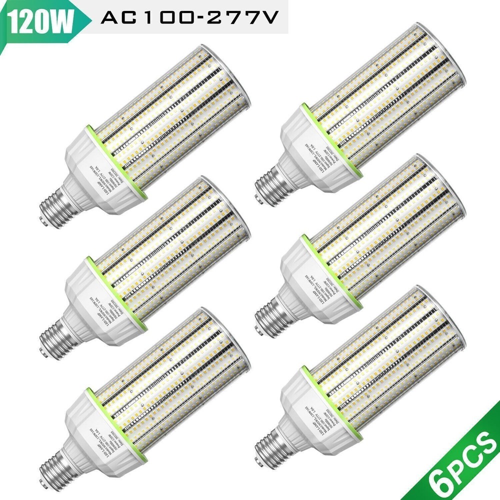 6Pack 120W LED Corn Light Bulb E39 Base Warehouse Workshop Garage Lighting 5000K