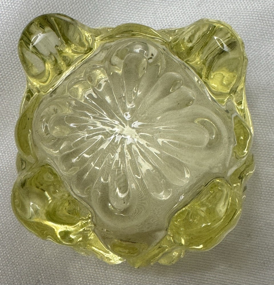 Vaseline Glass Open Salt Cellar Glows