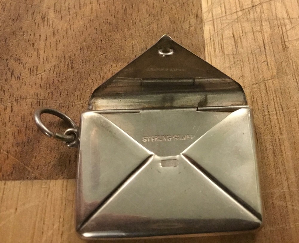 Exquisite Sterling Silver Stamp Holder fashioned as an Envelope