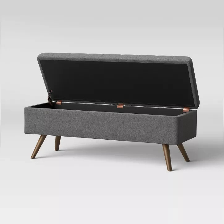 Arthur Tufted Storage Bench Gray - Threshold