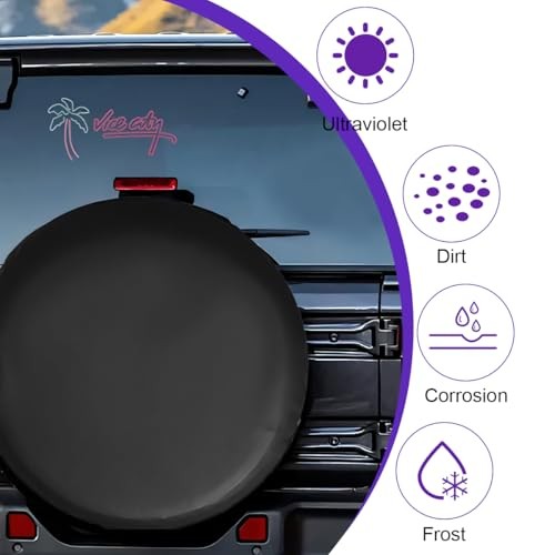 Car Spare Tire Cover, 15Inch Dustproof Waterproof Vehicle Spare 15Inch No Flag